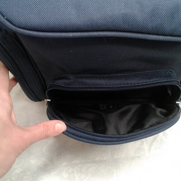 Lunch Bag Silverware Cloth Napkin Water Bottle Set Insulated Navy Blue 11" x 10" - Picture 10 of 14